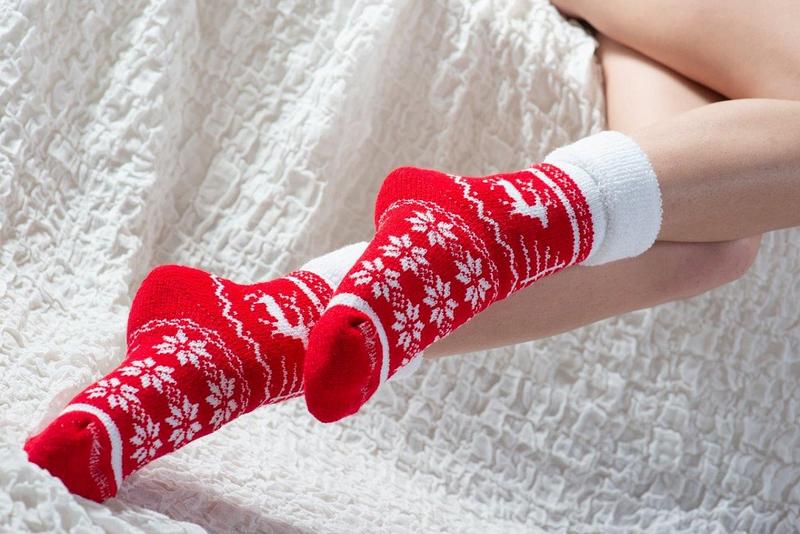 Ponožky zimní silné Norway - červená