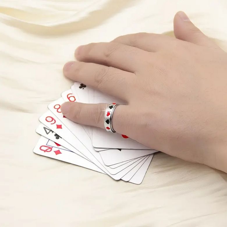 Prsten karta - ocelový (2)