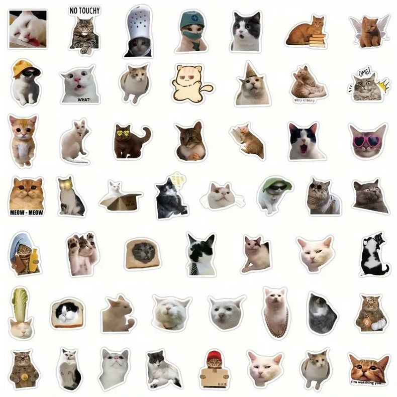 Set 100 samolepek kočka (2)