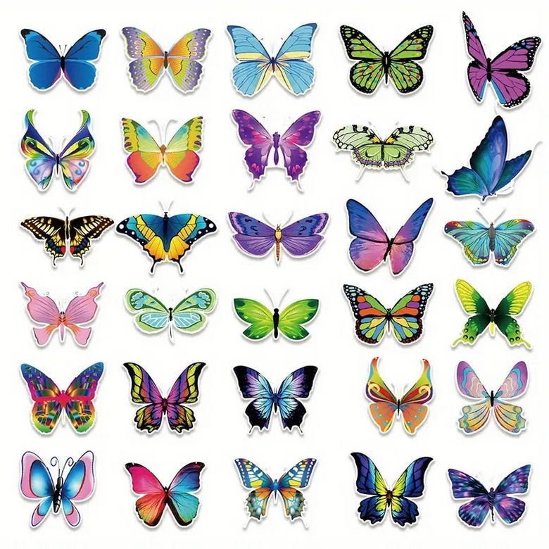 Set 50 samolepek motýl (5)