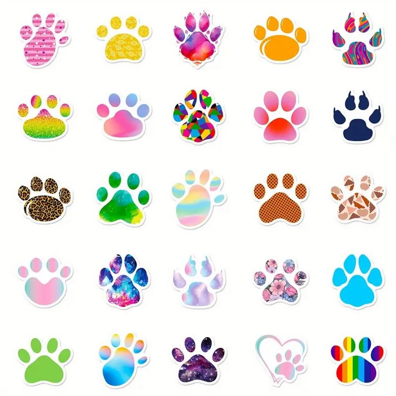 Set 50 samolepek tlapky