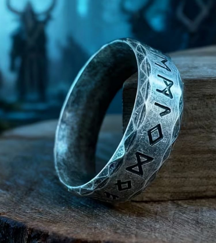 Prsten vikingské runy - ocelový (4)