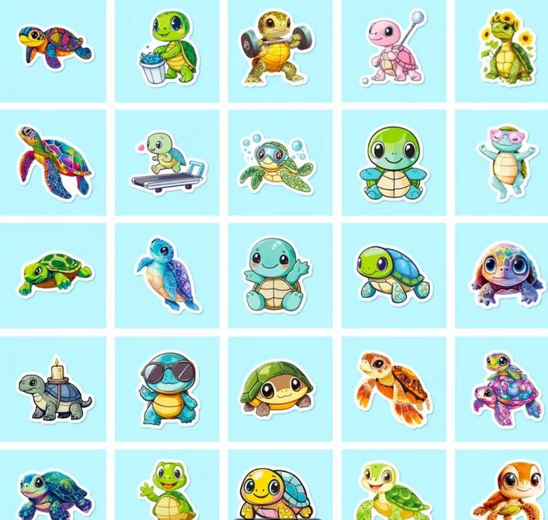 Samolepky želva - 100 ks