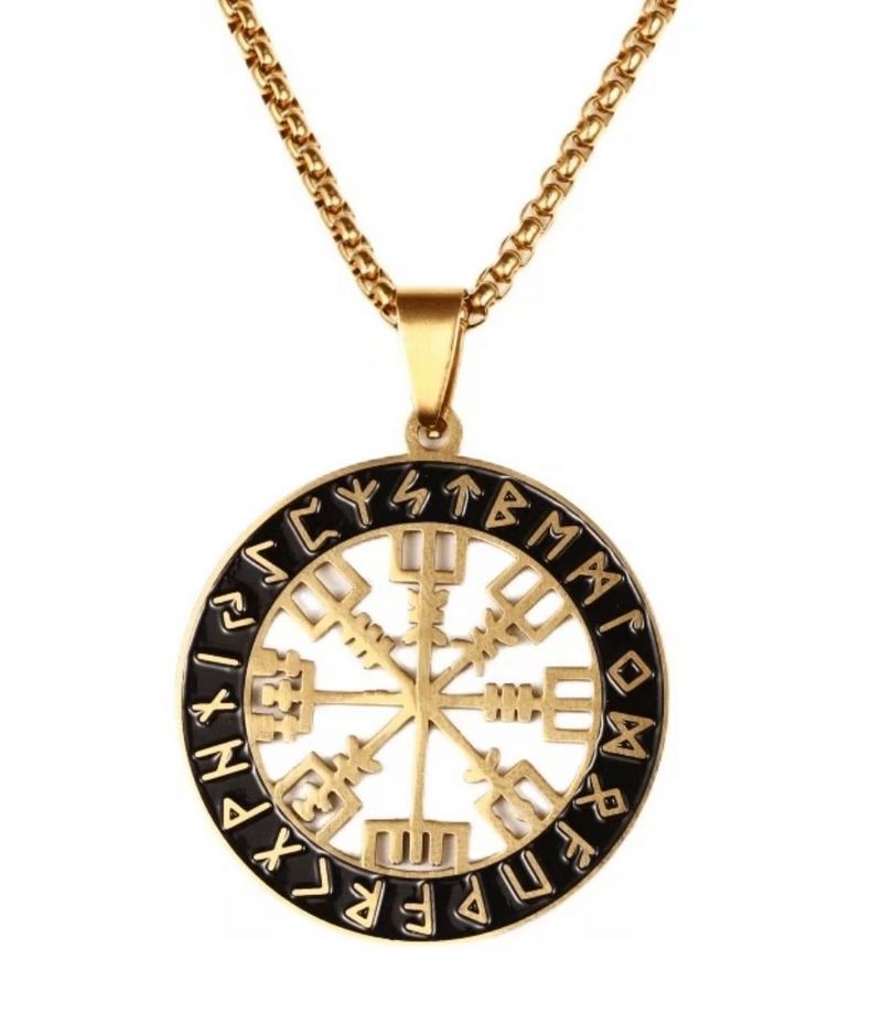Řetízek Vegvísir - kompas (13) - ocelový