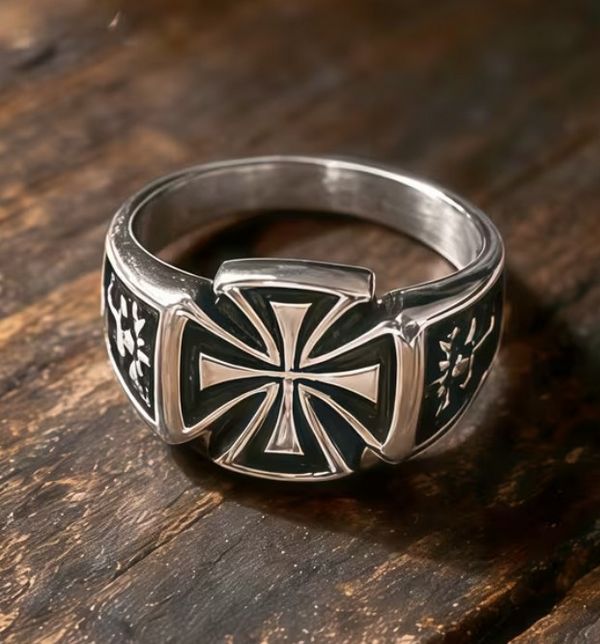 Prstýnek kříž (ocelový) 10