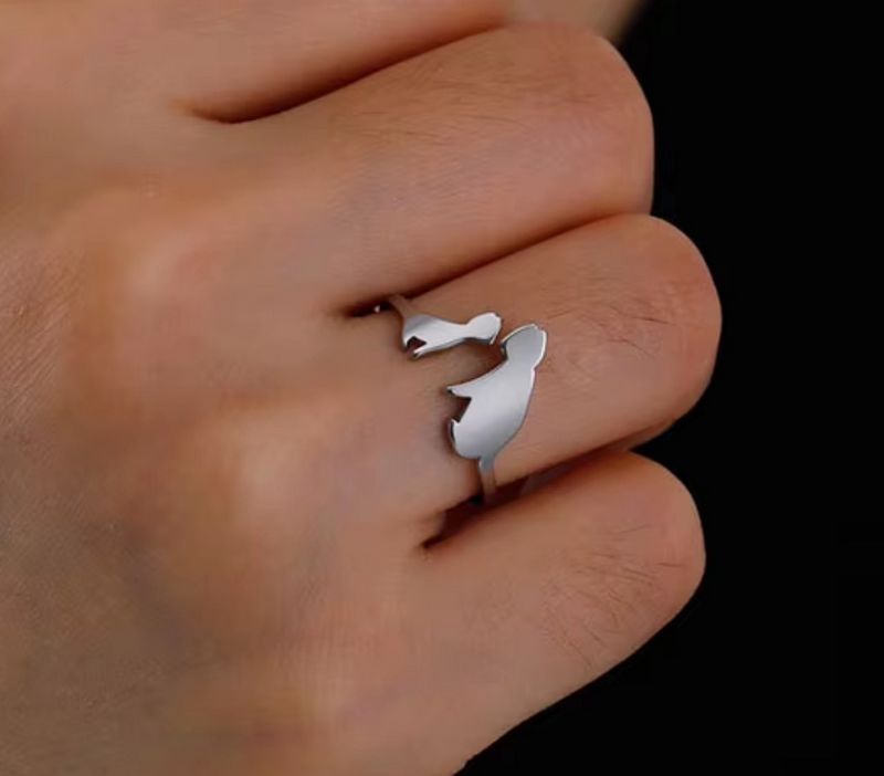 Prsten kočka - ocelový (11)