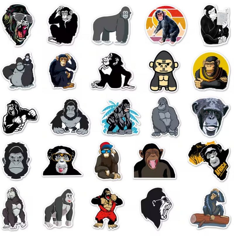 Set 50 samolepek opice (2)
