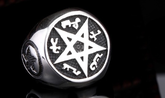 Prstýnek Supernatural - pentagram (ocel) - 2