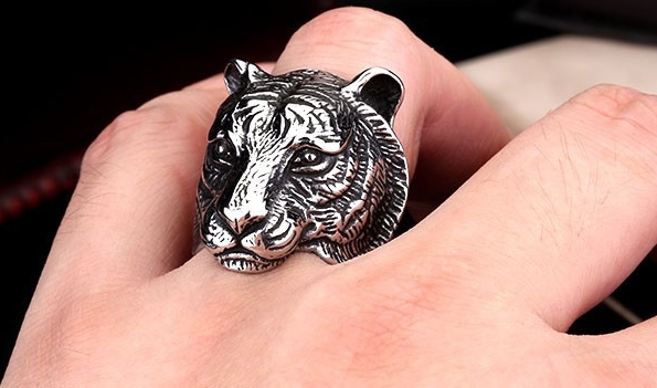 Prstýnek tygr (ocel)