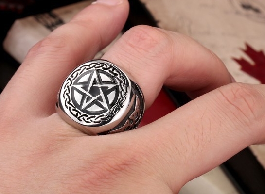 Prstýnek Supernatural - pentagram (ocel) - 3