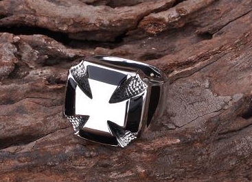 Prstýnek kříž (ocel) 3