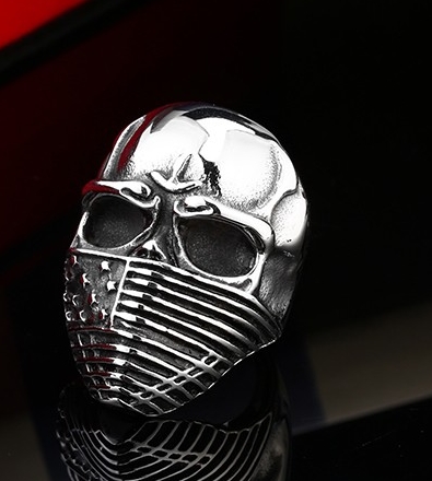 Prstýnek drsná lebka (ocel)