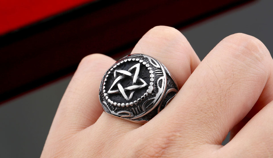 Prstýnek Supernatural - pentagram (ocel) - 4