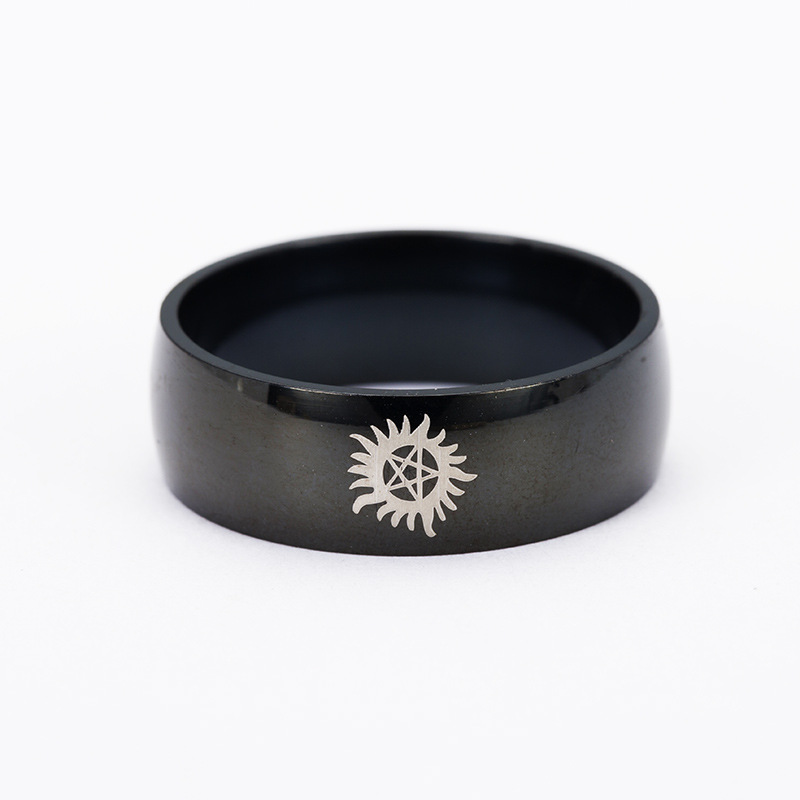 Prstýnek Supernatural - pentagram (ocel) 5 - čn