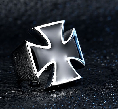 Prstýnek kříž (ocel) 7