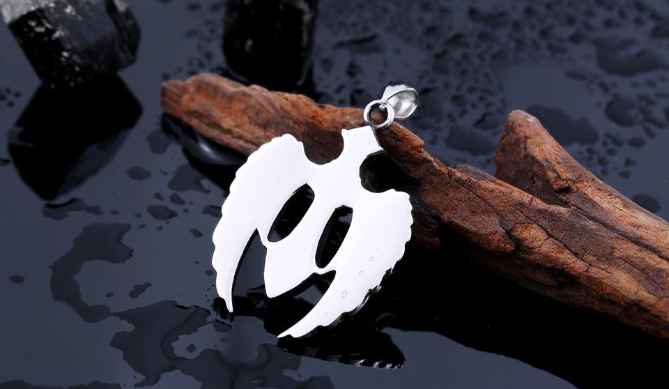 Řetízek kříž s křídly (ocel) čn