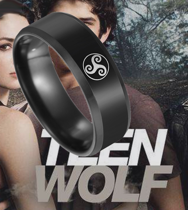 Prstýnek Teen Wolf (Vlčí mládě) - ocel - černá