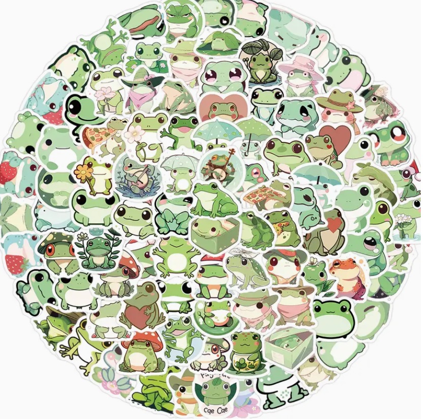 Set 100 samolepek žába