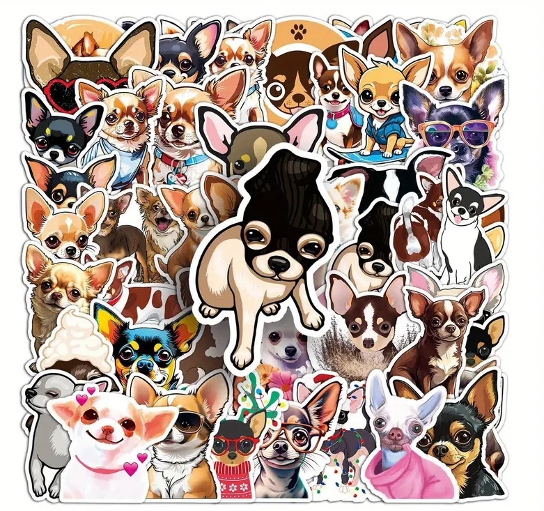 Set 50 samolepek čivava