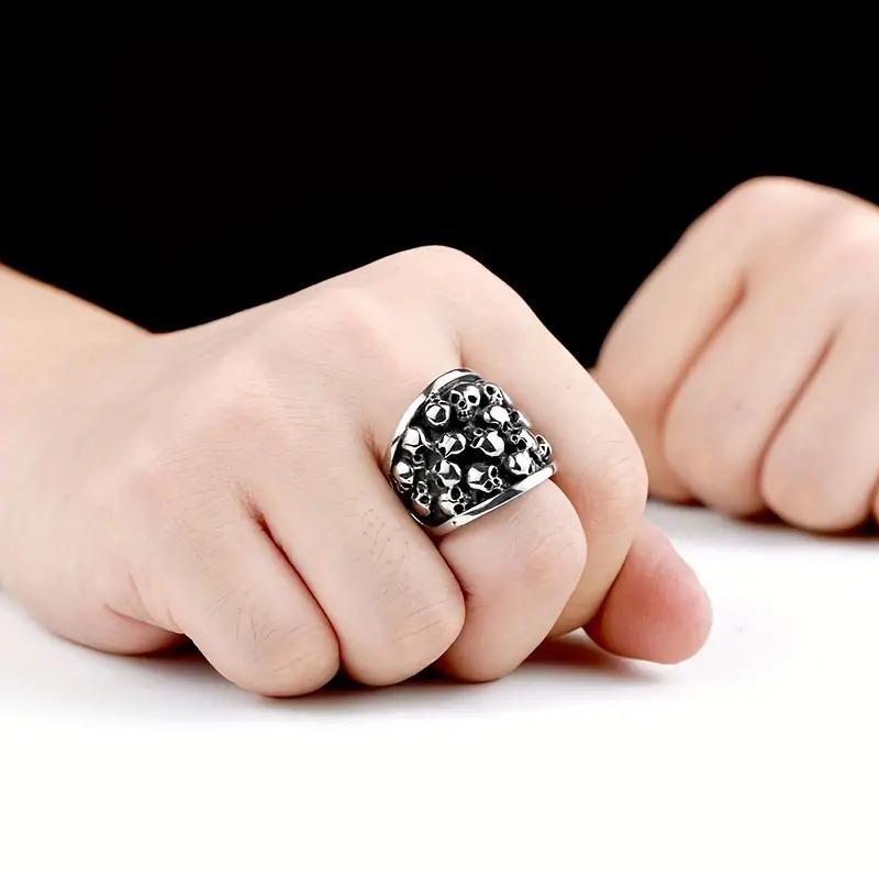 Prsten lebky - ocelový (6)