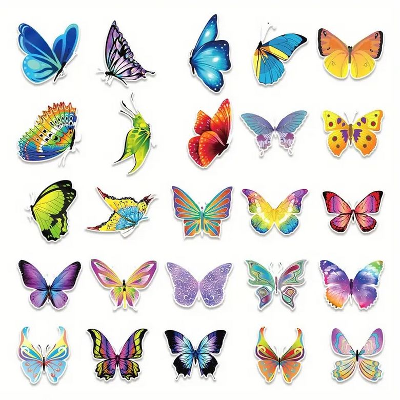 Set 50 samolepek motýl (5)