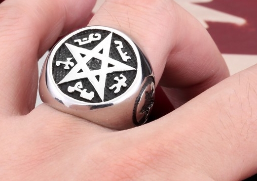 Prstýnek Supernatural - pentagram (ocel) - 2