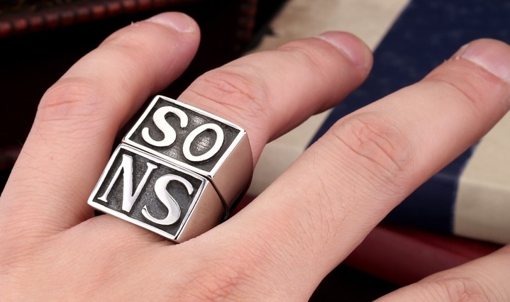 2 prsteny Sons of Anarchy (Zákon gangu) ocelové