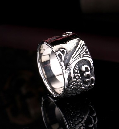 Prsten ryby - ocelový