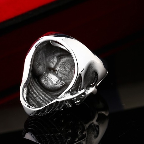 Prstýnek drsná lebka (ocel)