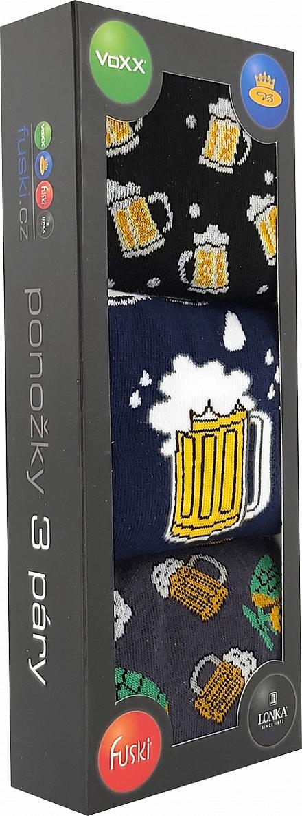 Ponožky pivo - pánské - 3 páry
