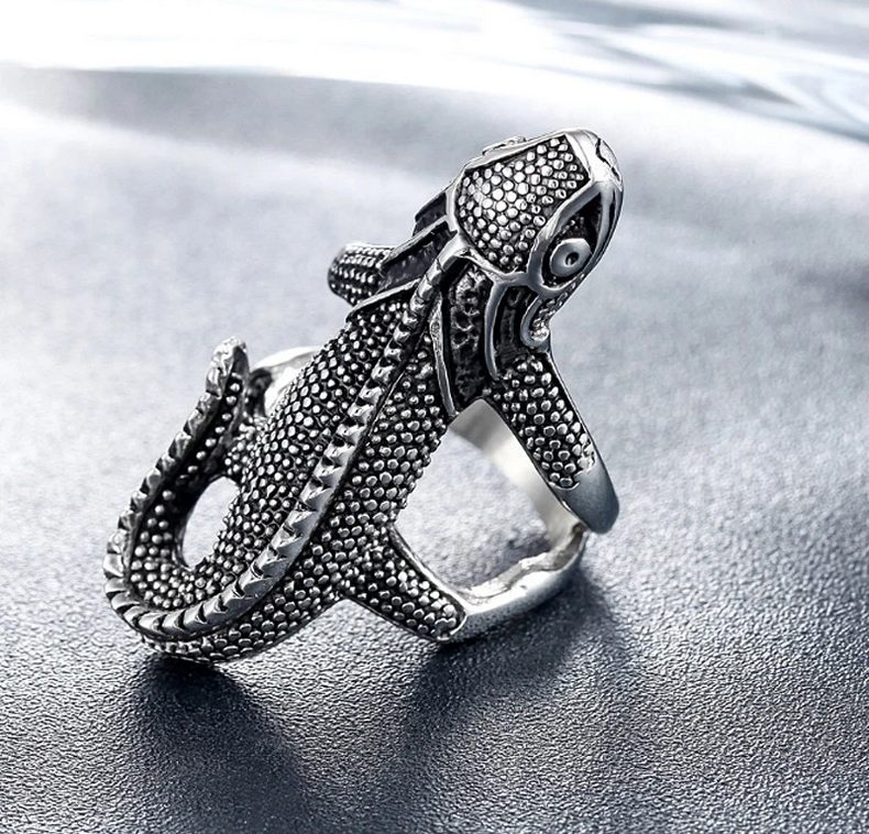 Prsten ještěrka (ocelový) 3