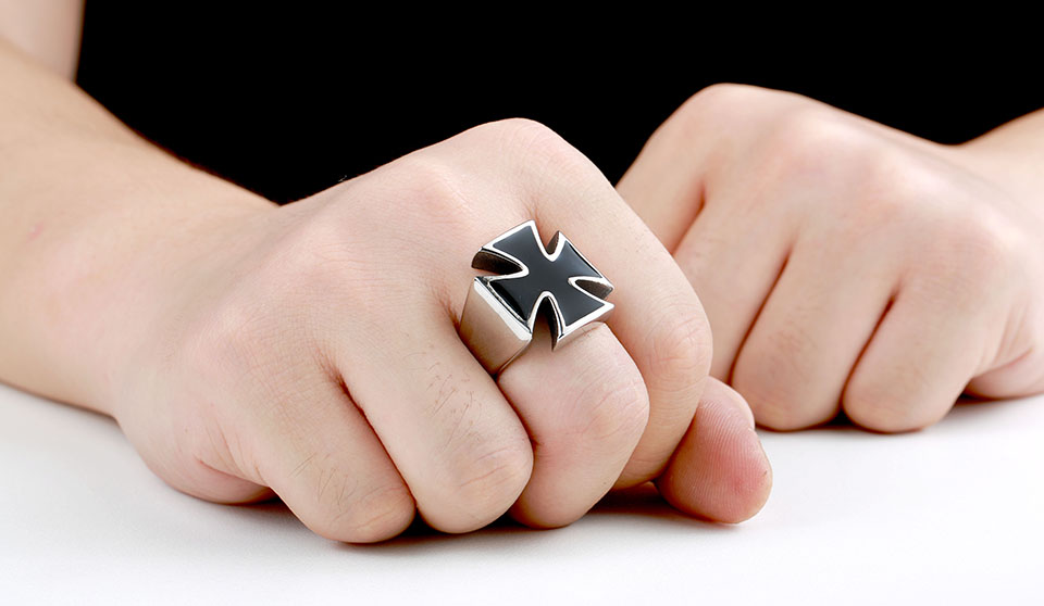 Prstýnek kříž (ocel) 7