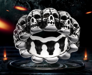 Prsten lebky - ocelový