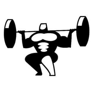 Samolepka (na auto, notebook) kulturista - černá