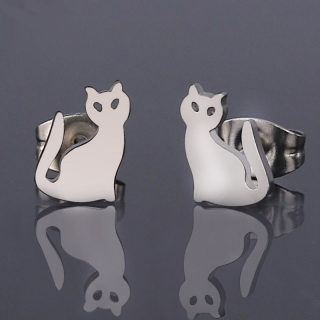 Náušnice kočka (ocel) 7