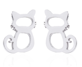 Náušnice kočka (ocel) 8