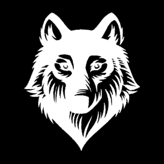 Samolepka (na auto, notebook) vlk (bílá)