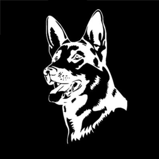 Samolepka (na auto, notebook) německý ovčák - bílá