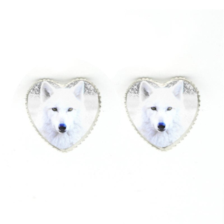 Náušnice vlk (srdce) 