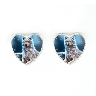 Náušnice vlk (srdce) 3