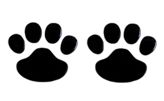 Samolepka (na auto, notebook) tlapky (3) - černá 3D