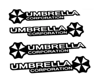 Samolepka (na auto, notebook) Resident Evil - Umbrella Corporation - 4 ks - černá