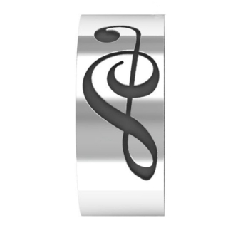 Prstýnek houslový klíč (ocel)