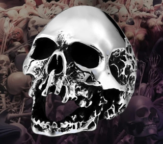 Prsten lebka (ocelový) 6