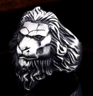 Prsten lev - ocelový