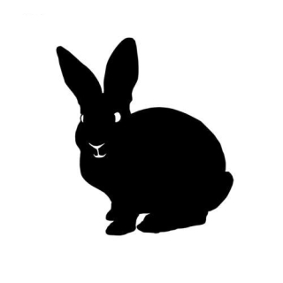 Samolepka (na auto, notebook) zajíc (černá)