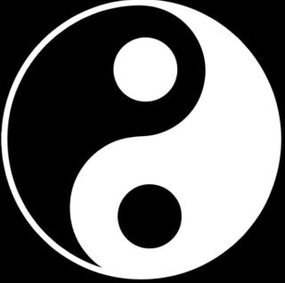 Samolepka (na auto, notebook) Yin yang (bílá)