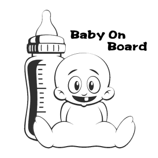 Samolepka (na auto, notebook) Baby On Board (7) - černá