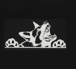 Samolepka (na auto, notebook) německý ovčák - bílá (4)