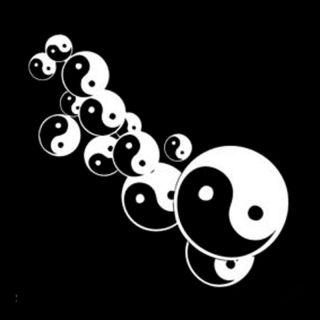 Samolepka (na auto, notebook) Yin yang (bílá) 2